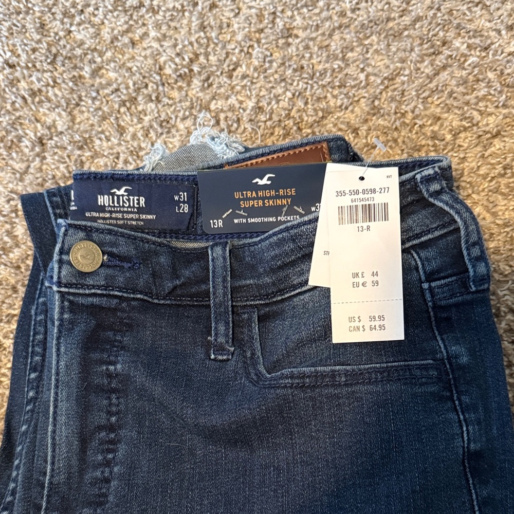 Hollister Women's Super Skinny Jeans - Deep Blue